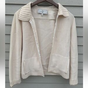 St. John Sport chunky zip crop studded cardigan size Small